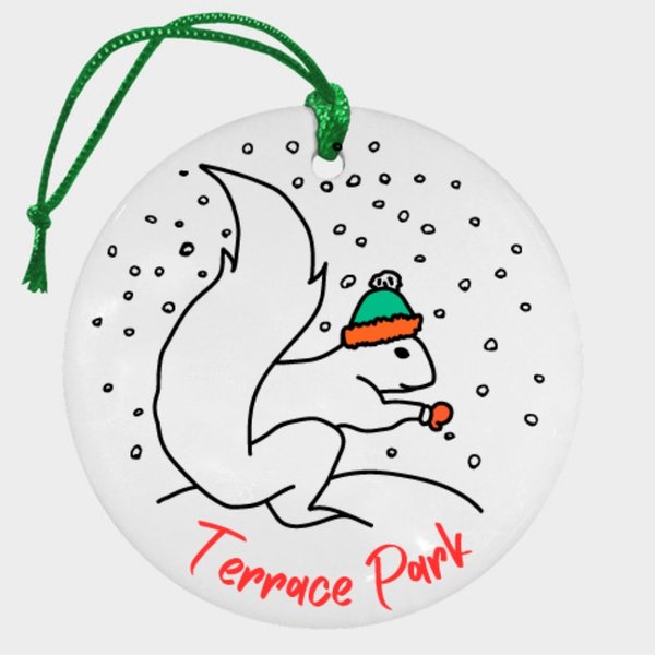 White squirrel ornament